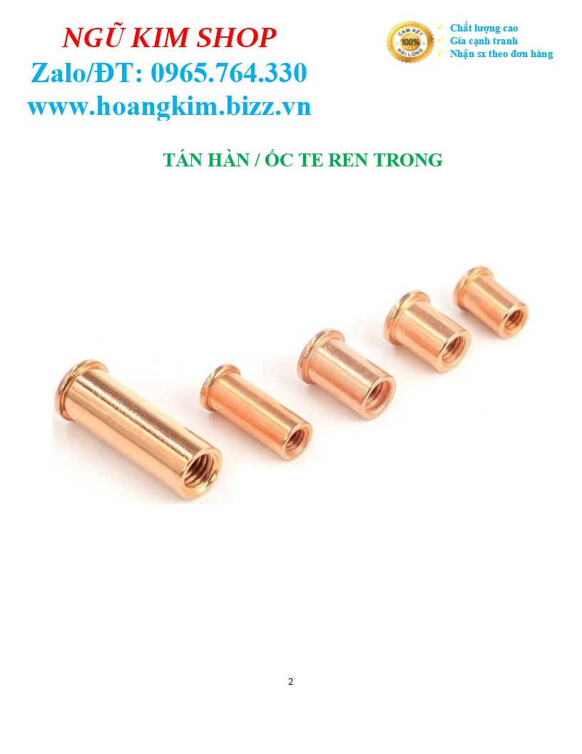 TÁN HÀN _ ECU HÀN _ ỐC TE REN TRONG M3, M4, M5, M6, M8
