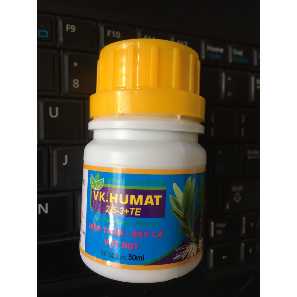 Phân bón lá NPK sinh học VK HUMAT 2-5-3+TE 50ml Mập Thân - Dày Lá - Vọt Đọt