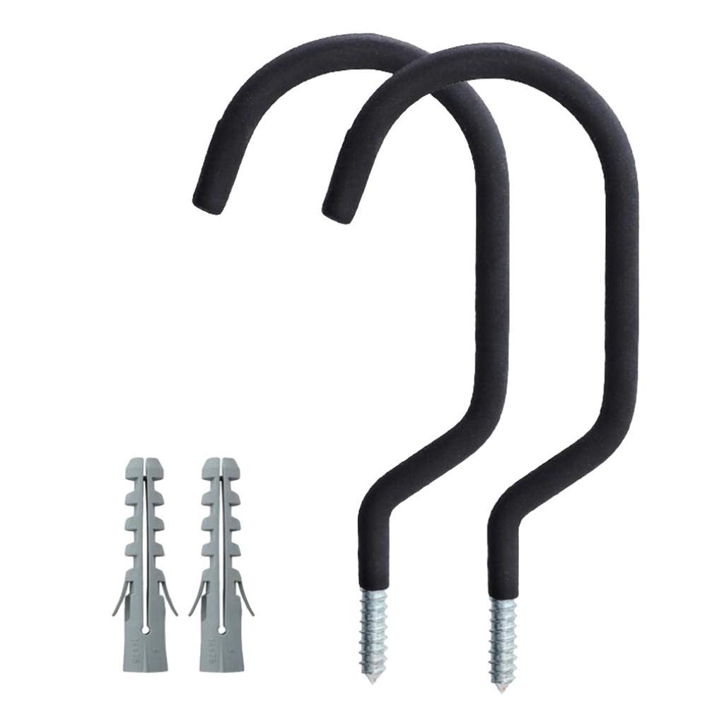 Black Wall Mounted Bike Hook Storage Brackets Garage Parking Racks