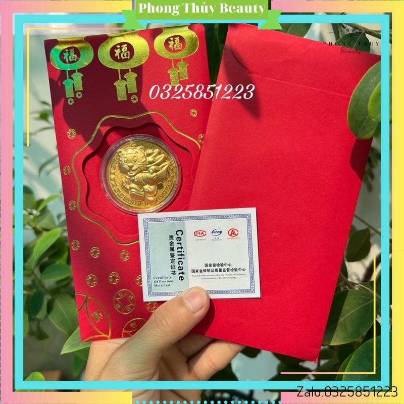 Bao Lì Xì Hình Con Hổ Mạ Vàng Quà Tặng Phong Thuỷ May Mắn Cực Kì Đẹp
