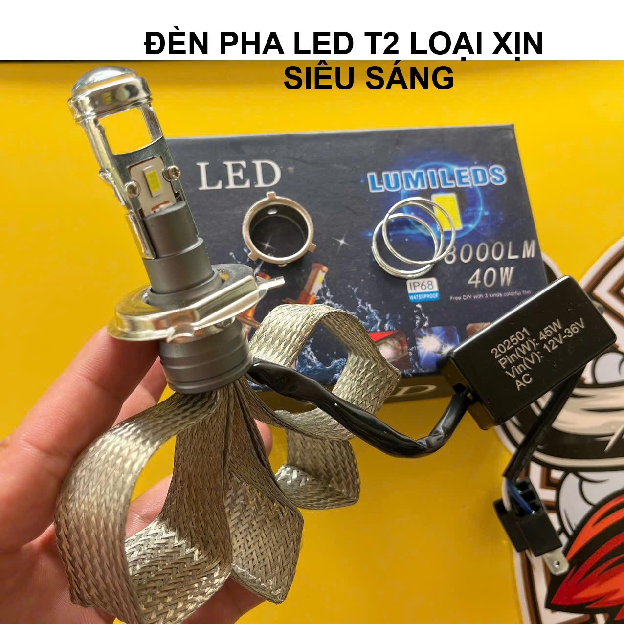 Đèn Pha LED Bi Cầu T2 – Ánh Sáng Chuẩn, Cắm Zắc Không Cần Độ Chế, Dễ Lắp Mọi Xe
