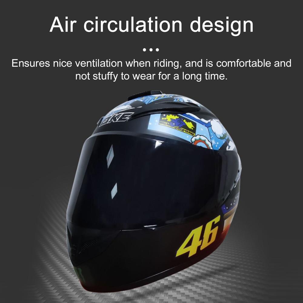 Motorcycle Street Bike Helmet Full Face Safety Helmet Comfortable & Breathable for Men & Women All Seasons