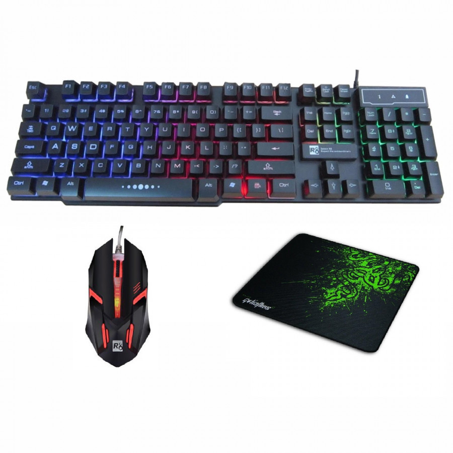 Combo Bàn phím R8 1822 + CHUỘT R8 1602 + Lót Razer - Hàng Nhập Khẩu