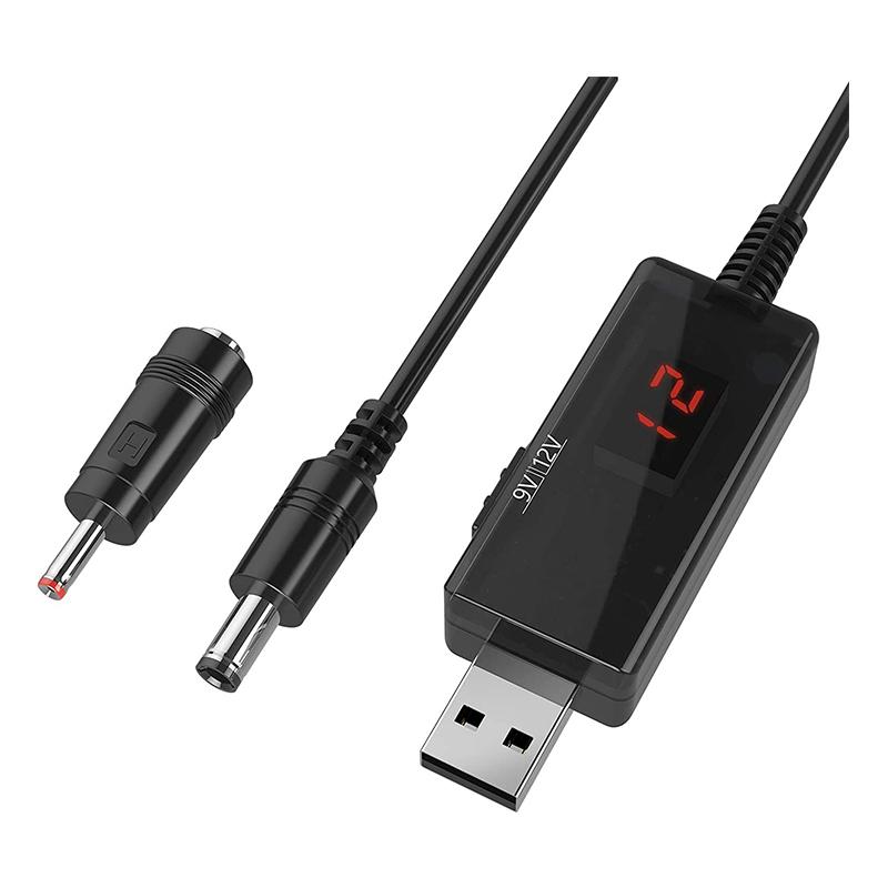 USB Boost Converter DC 5V to 9V 12V USB Step-up Converter Cable + 3.5x1.35mm Connecter For Power Supply/Charger/Power Converter