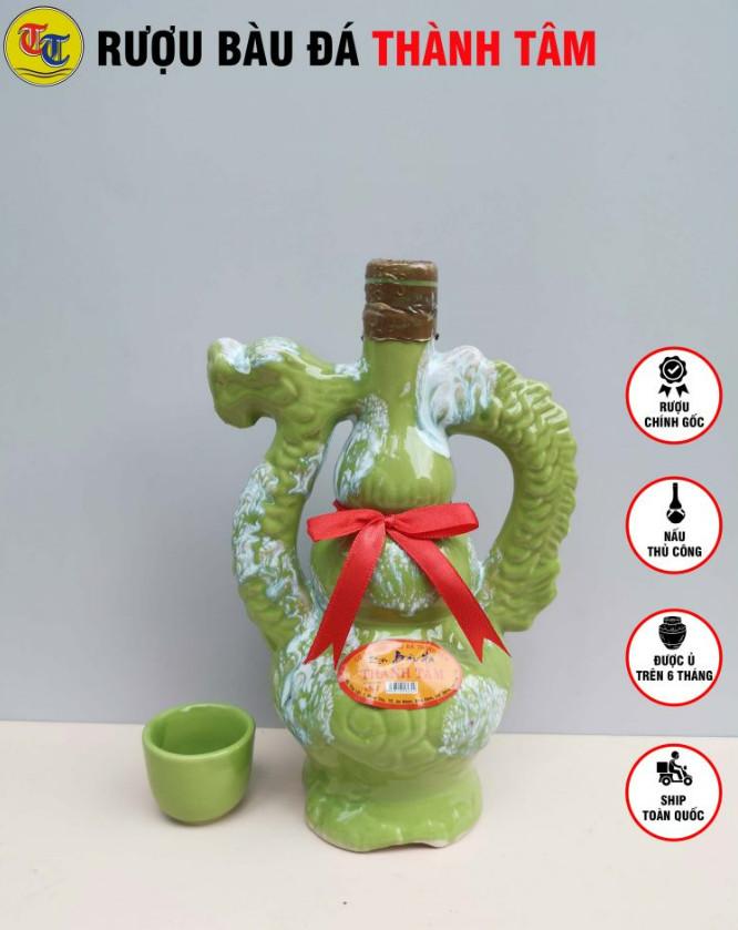 Đặc Sản Bình Định - Rượu Bàu Đá Thành Tâm Rổng Nhỏ (Màu xanh ngọc) 350ml  - OCOP 3 Sao
