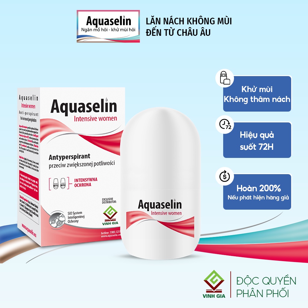 Lăn khử mùi dành cho nữ Aquaselin 50ml (loại mạnh)
