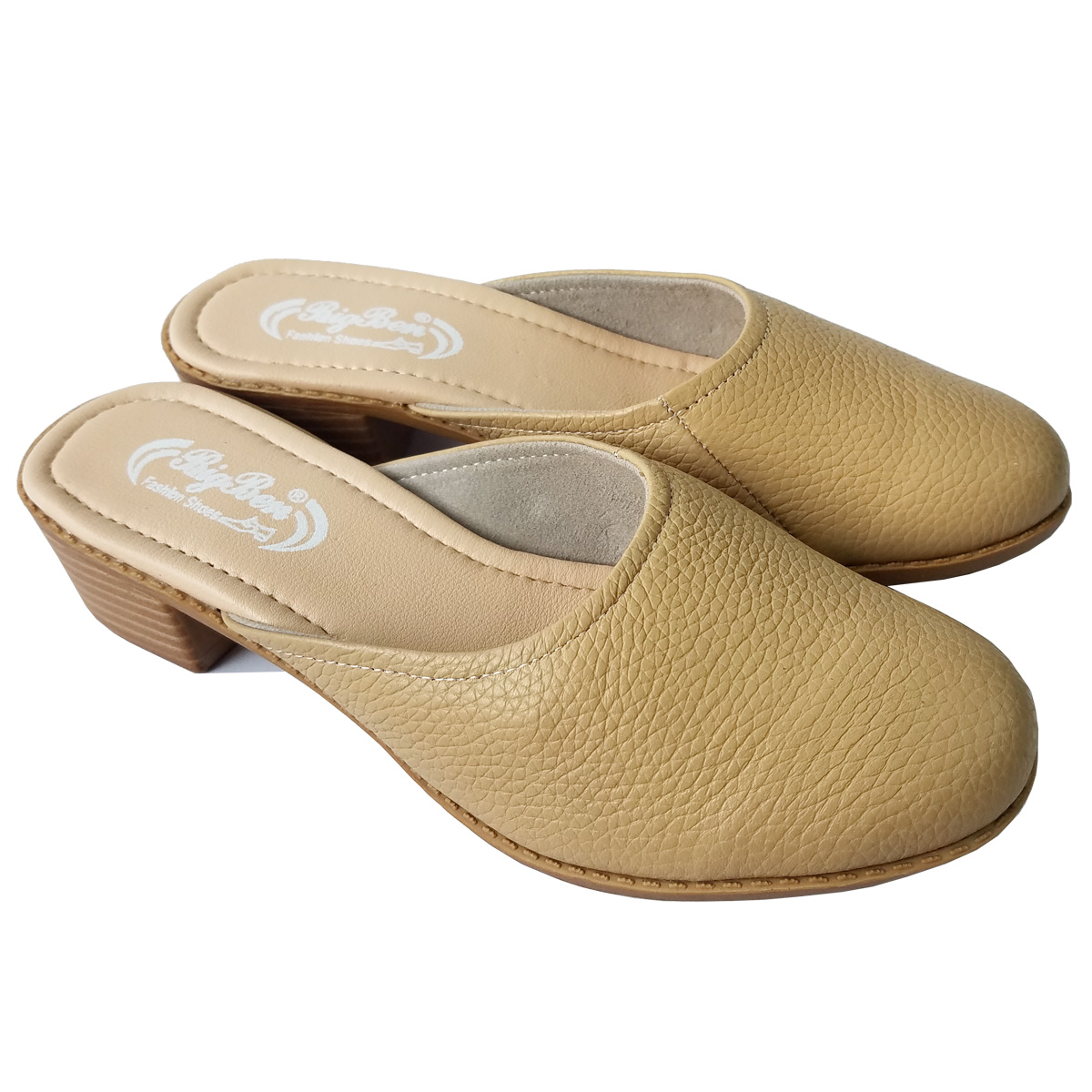 Dép Cao Gót Nữ BIGGBEN Da Bò Cao 4 Phân DCG118