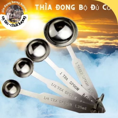 Bộ 4 Thìa Đong Inox Định Lượng