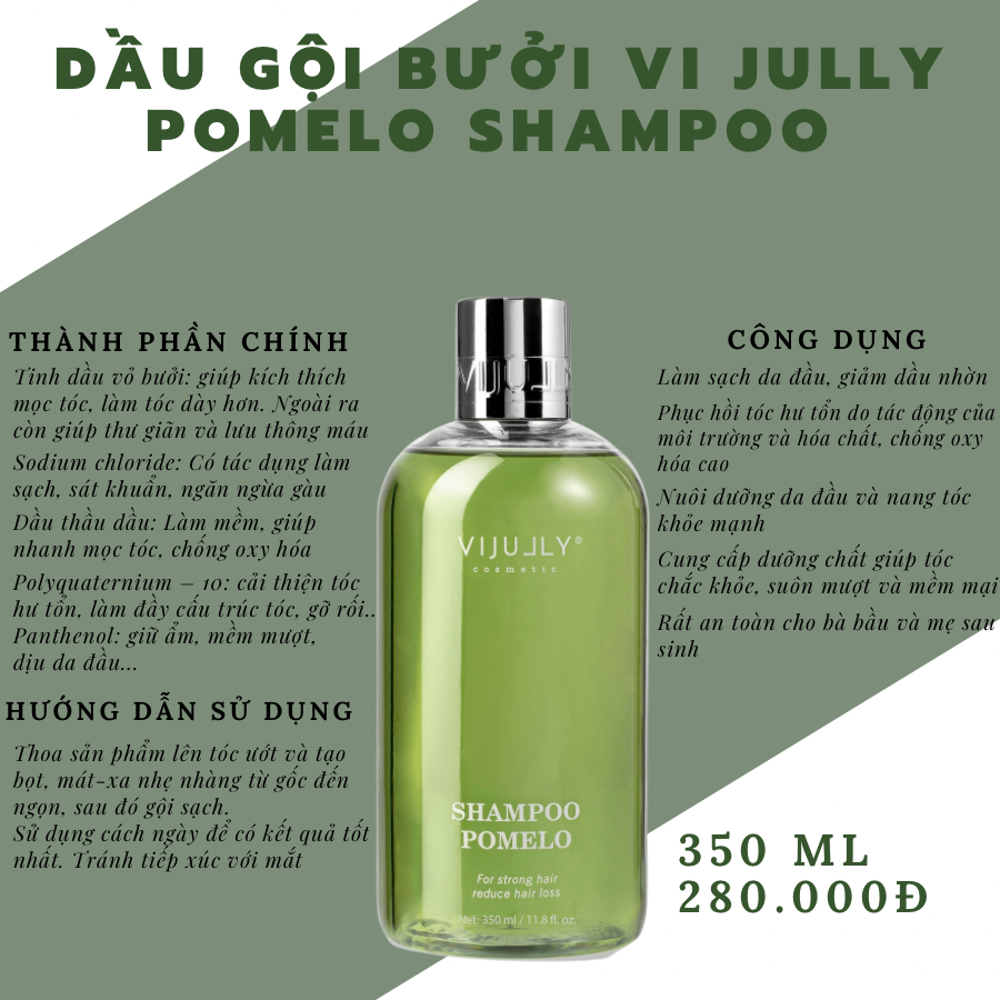 [COMBO 3 SP] DẦU GỘI BƯỞI NGĂN RỤNG TÓC VIJULLY COSMETIC - POMELO SHAMPO