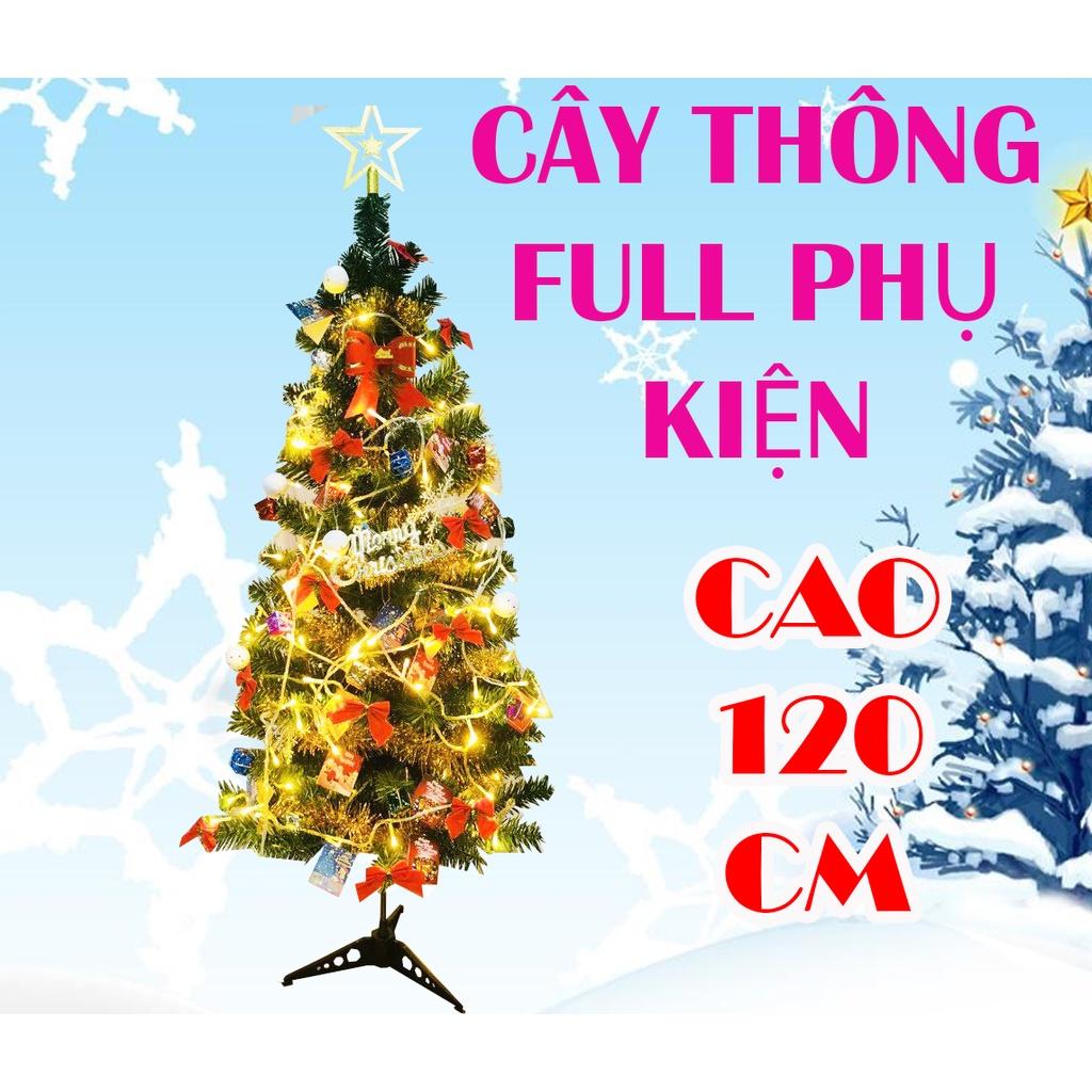 Cây thông cao 60cm-90cm -120cm -150cm kèm full phụ kiện trang trí (vpp trí tín)