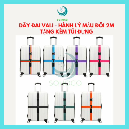 Dây Đai Vali Chữ Thập 4m Khóa Gài- Dây Buộc Vali An Toàn Chữ Thập Dây Chằng Vali Du Lịch- Dây Đai Khóa Vali 4 Chiều Dây Bảo Vệ Hành Lý Cao Cấp Dây Đai Hành Lý Đa Năng Dây Quấn Vali Chống Bung Dây Khoá Vali Chữ Thập 2 Trong 1