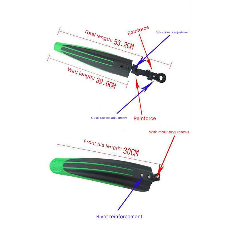 2Pcs/set Bicycle Mudguard Mountain Bike Fenders Set Mudguards Bicycle Mudguard Wings For Bicycle Front And Rear Fenders