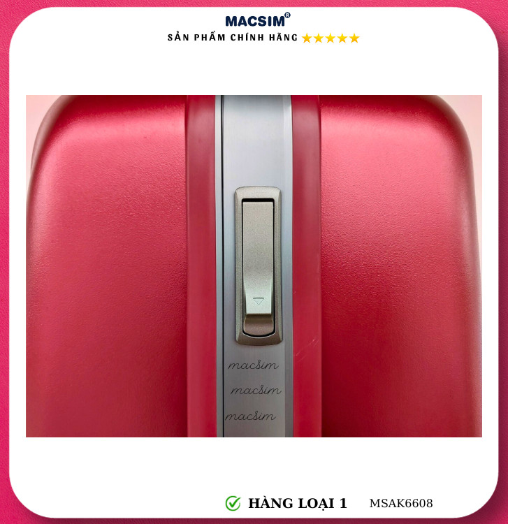 Vali cao cấp Macsim Aksen hàng loại 1 MSAK6608 cỡ 24inch ( màu đỏ)