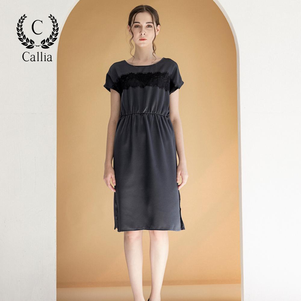 Đầm nữ midi suông Callia Sami cổ tròn tay cánh dơi
