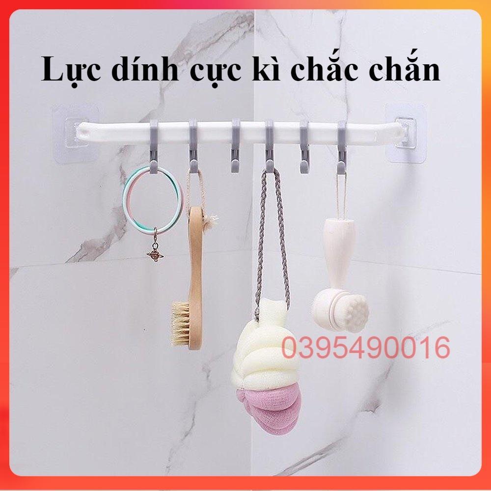 Thanh 6 móc dán tường treo quần áo siêu chắc Móc treo nhà tắm nhà bếp siêu dính không khoan đục thông minh tiện lợi