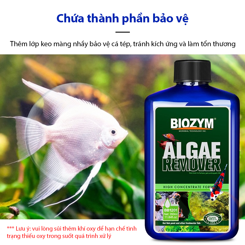 Diệt rêu hại Biozym Algae Remover ức chế tảo xanh bể thủy sinh cá tép cảnh