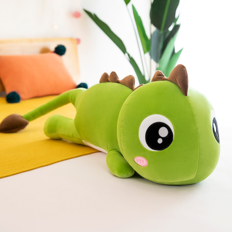 Gối Ôm Gấu Bông Khủng Long Xanh Mắt Lồi Mềm Mịn 110cm