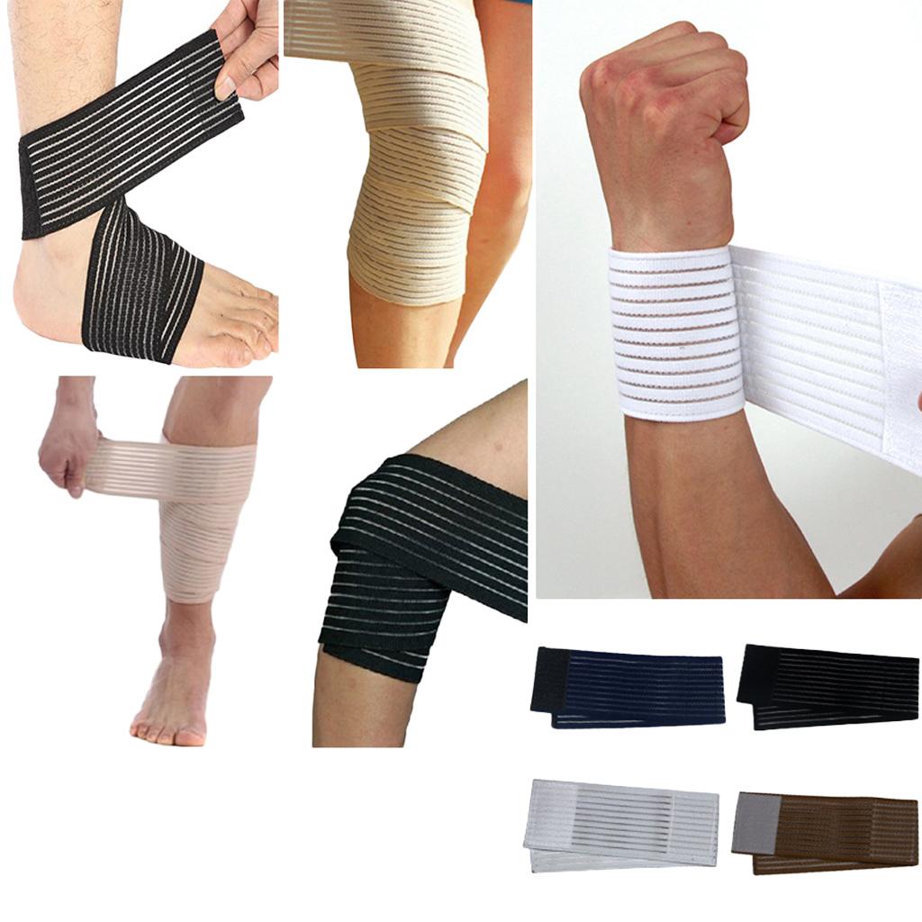 2xElastic Bandage Sport Brace Wrap Training Equipment Accessories Black 120cm