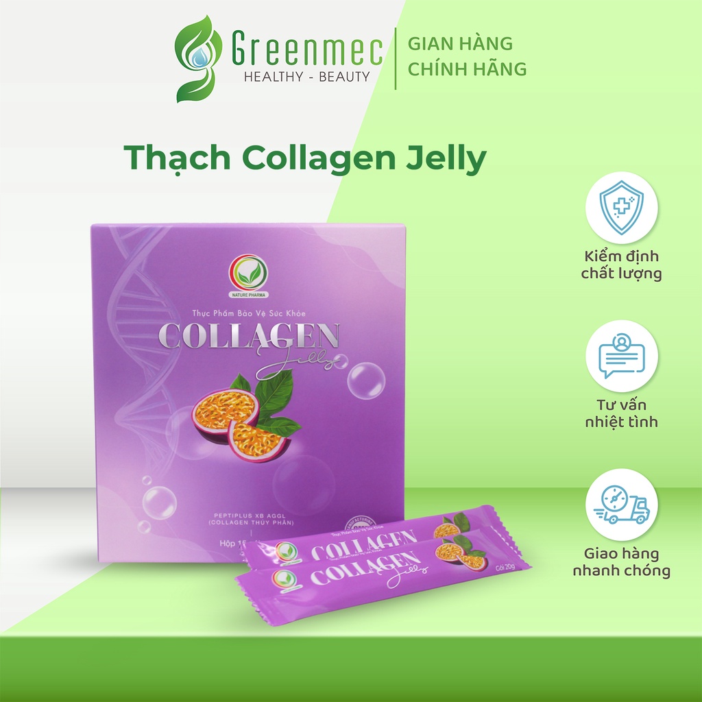 Thạch Collagen Jelly Hỗ Trợ Chống Oxy Hóa, Tăng Độ Đàn Hồi, Căng Bóng Da - Greenmec