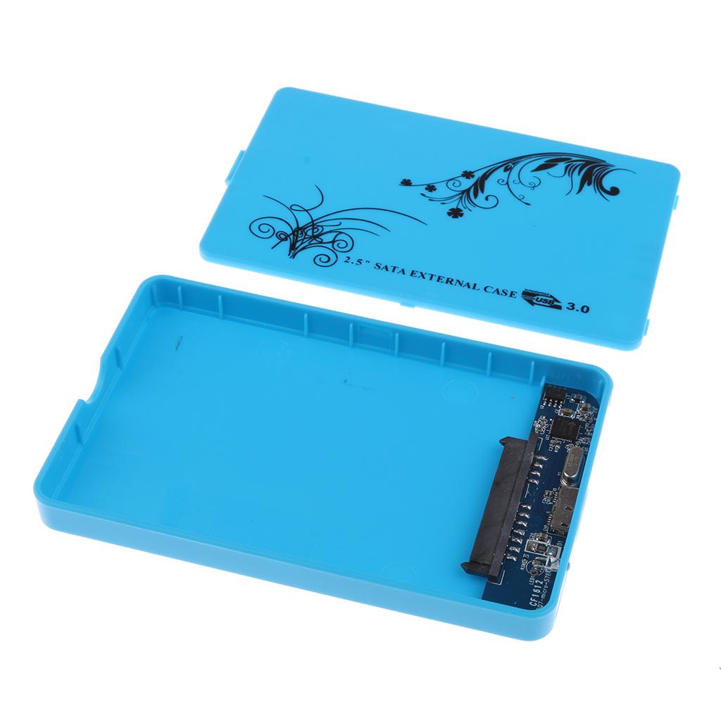 2.5'' USB3.0 .5-9.5mm SSD Drive Case Storage Box For PC Blue