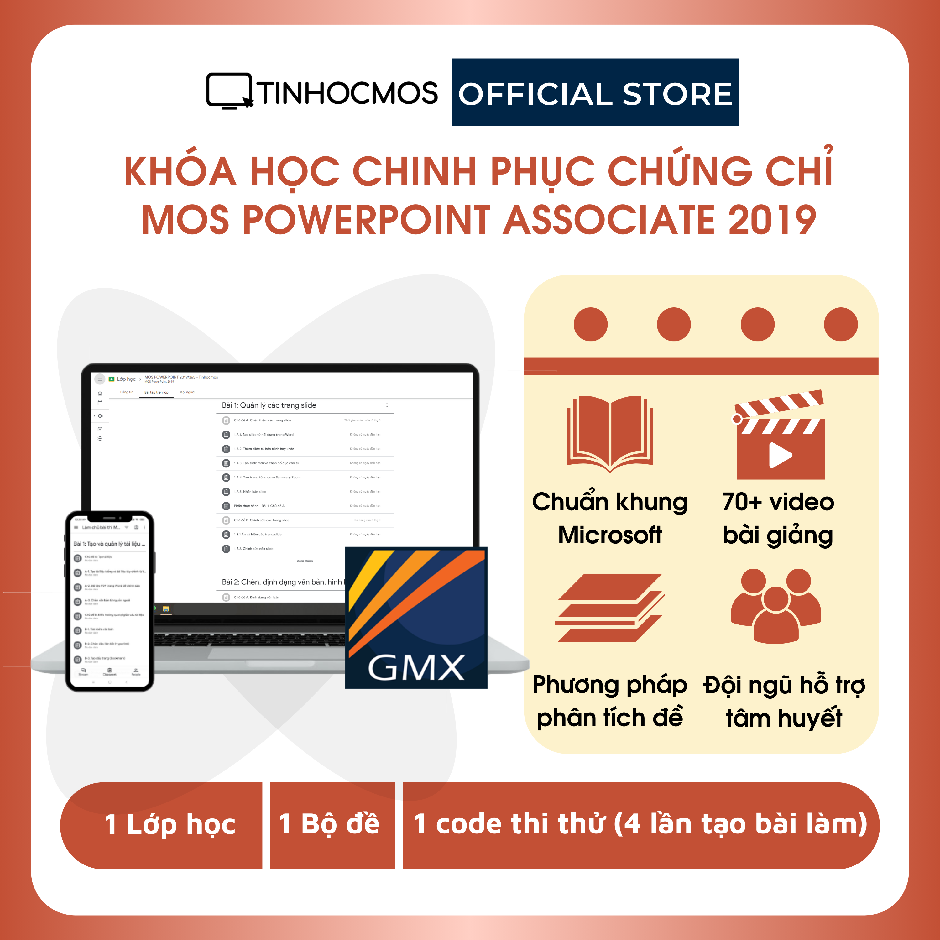 Hình ảnh Khóa Ôn thi chứng chỉ MOS Powerpoint 2019 Associate Specialist (Kèm Video bài giảng) - Thành thạo ứng dụng tin học văn phòng cơ bản - tinhocmos