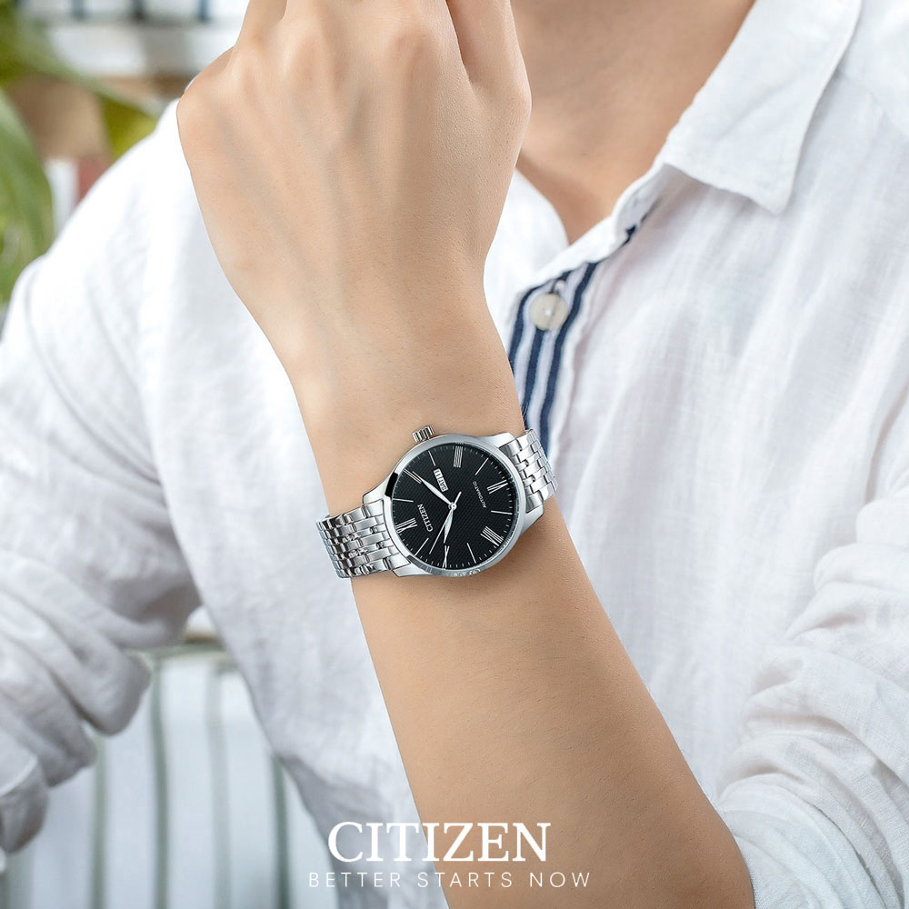 Đồng Hồ Nam Citizen Dây Thép Không Gỉ NH8350-59E - Mặt Đen