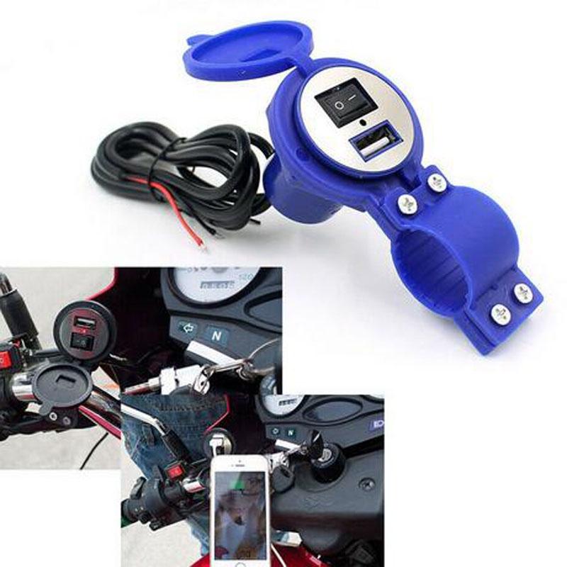 Bộ Sạc Điện Thoại USB DC 12V Kèm Công Tắc Bật Lửa Chống Thấm Nước Cho Xe Máy/Xe Hơi