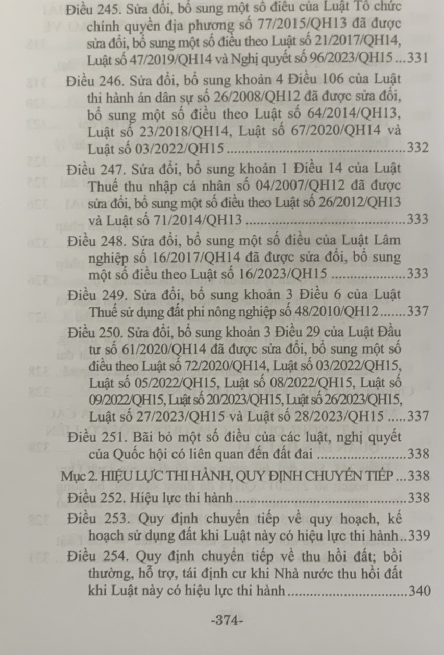 Sách - Luật Đất đai (Hiện hành)  (Được Quốc hội thông qua ngày 18-01-2024, có hiệu lực từ ngày 01-01-2025)