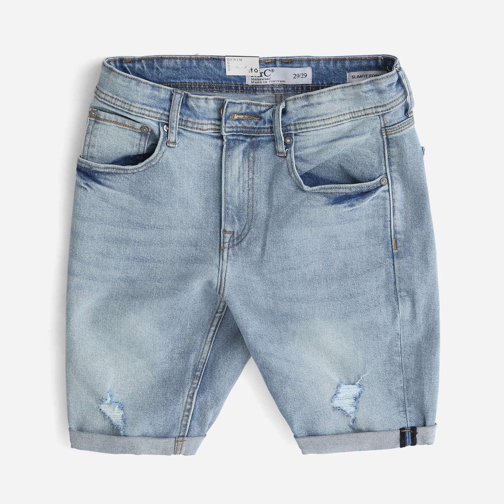 Quần short jean nam xanh rách MRC chất cotton cao cấp, form ôm vừa vặn, tôn dáng, trẻ trung - MENFIT