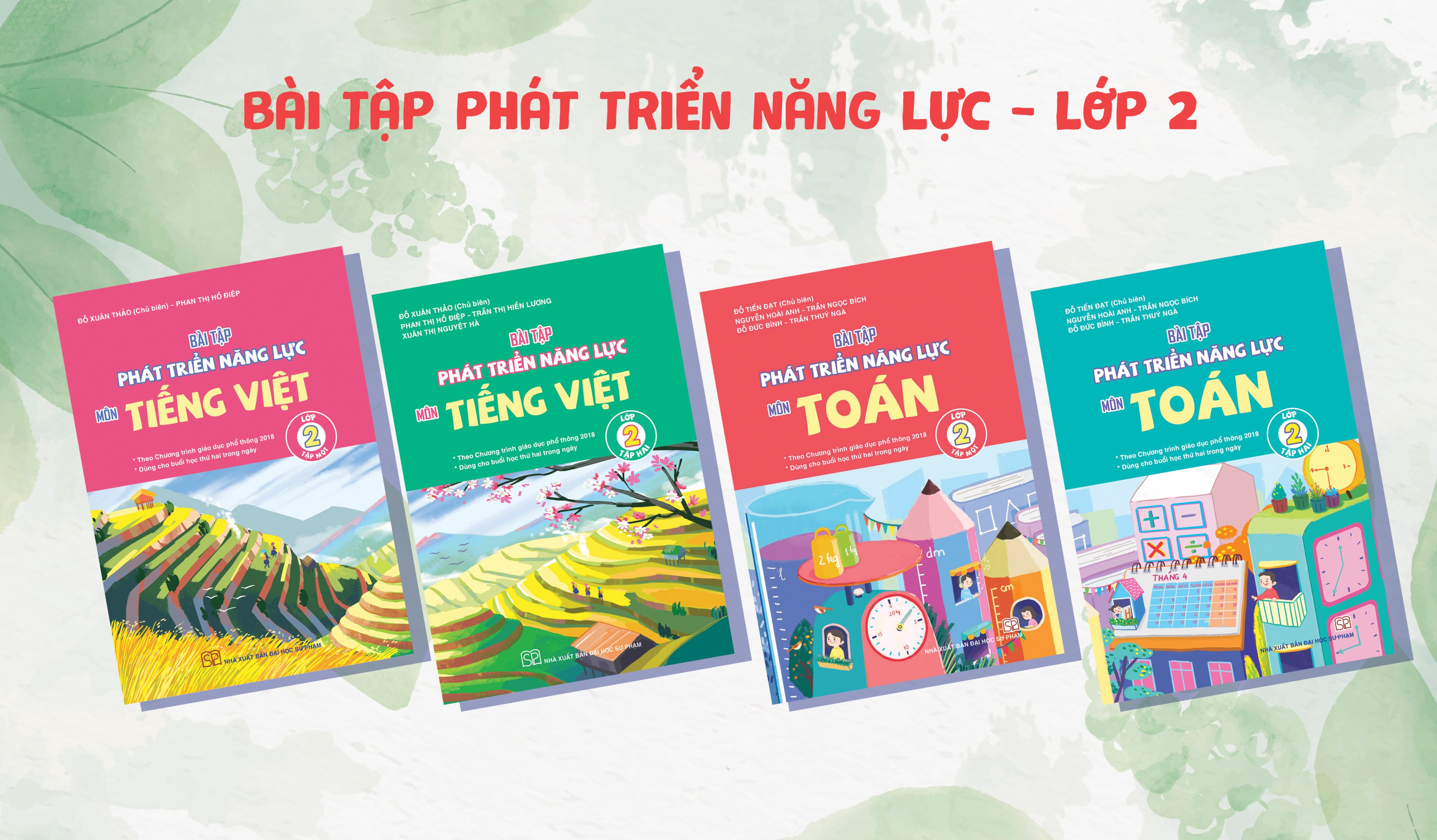 Combo 4 Cuốn Bài Tập Phát Triển Năng Lực Học Sinh Lớp 2 Môn Toán + Tiếng Việt Tập 1, Tập 2