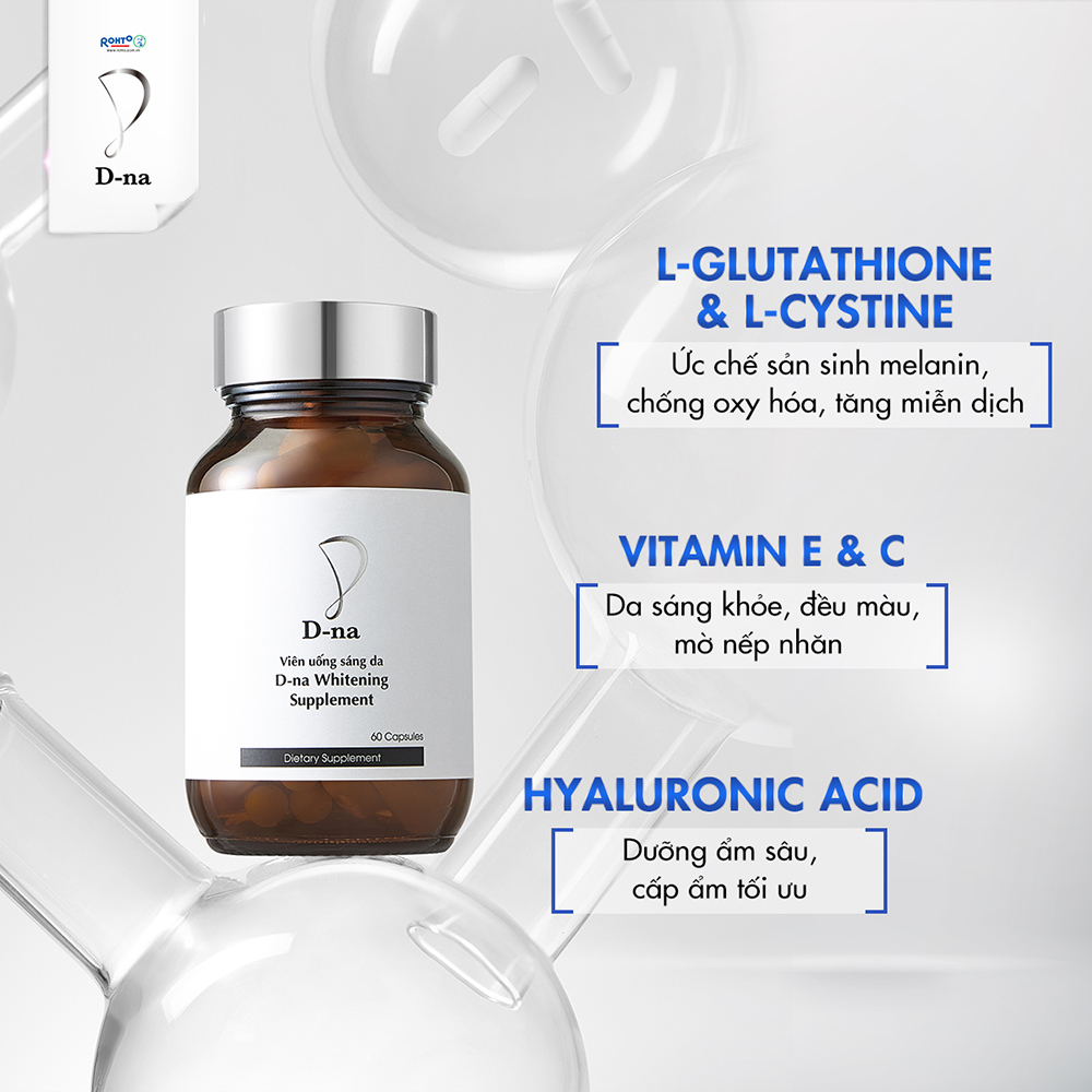 Viên uống sáng da glutathione D-na Whitening Supplement (60 Viên)