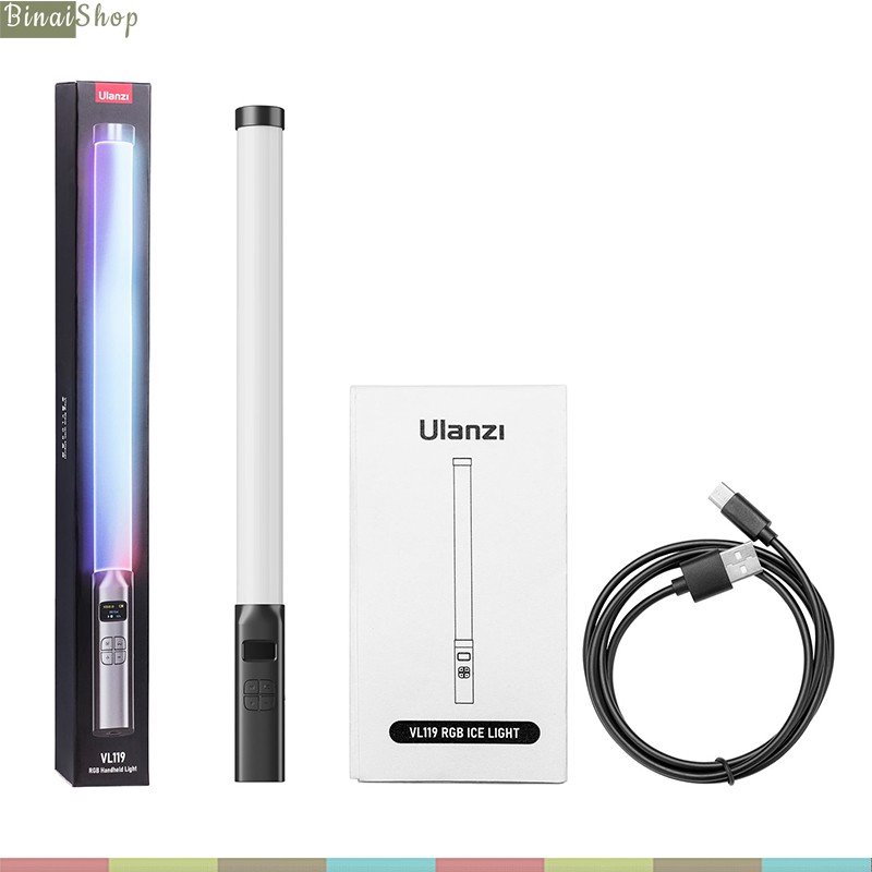 Ulanzi VL119 RGB - Đèn LED Cầm Tay, Dải Nhiệt Màu Rộng, Hỗ Trợ 20 Hiệu Ứng Cho Youtube, Phát Trực Tiếp, Review Sản Phẩm- Hàng chính hãng