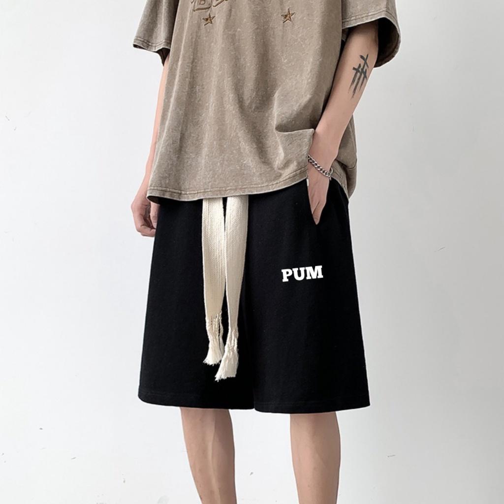 Quần short thun BASIC DA CÁ ngắn unisex nam nữ màu đen