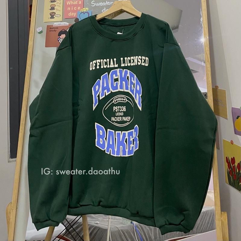 ÁO SWEATER NỈ PACKER BAKER XANH  FORM RỘNG OVERSIZE
