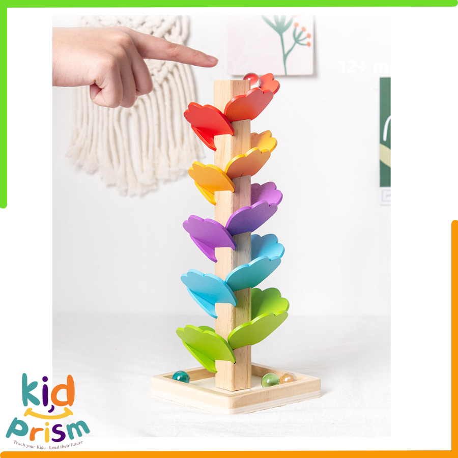 Đồ Chơi Tháp Gỗ Cầu Vồng Âm Nhạc - Đồ Chơi Thả Bi Cho Bé Yêu - Đồ chơi Montessori 0-3