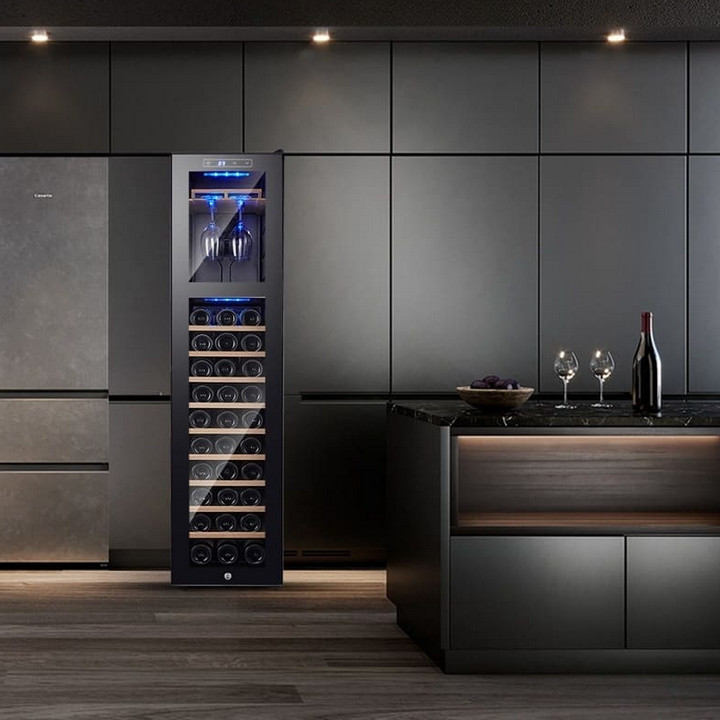 Tủ Ủ Chai Vang Wine Cabinet KDS EU Design Có Khay Để Ly - Home and Garden