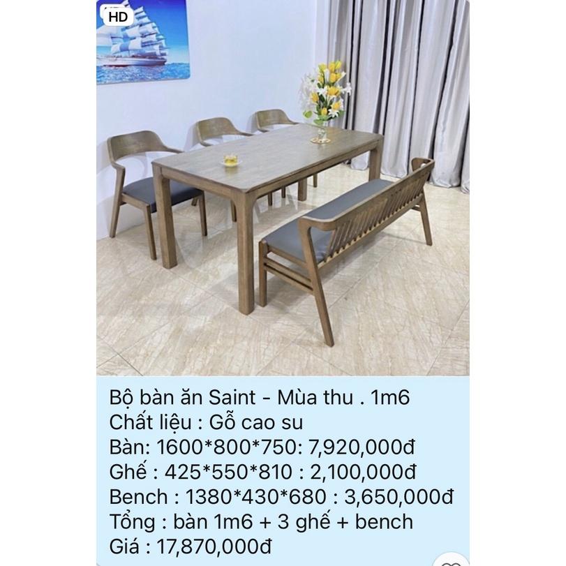 Bộ bàn ăn Saint 3 ghế - S3BC18W có 3 màu tự chọn
