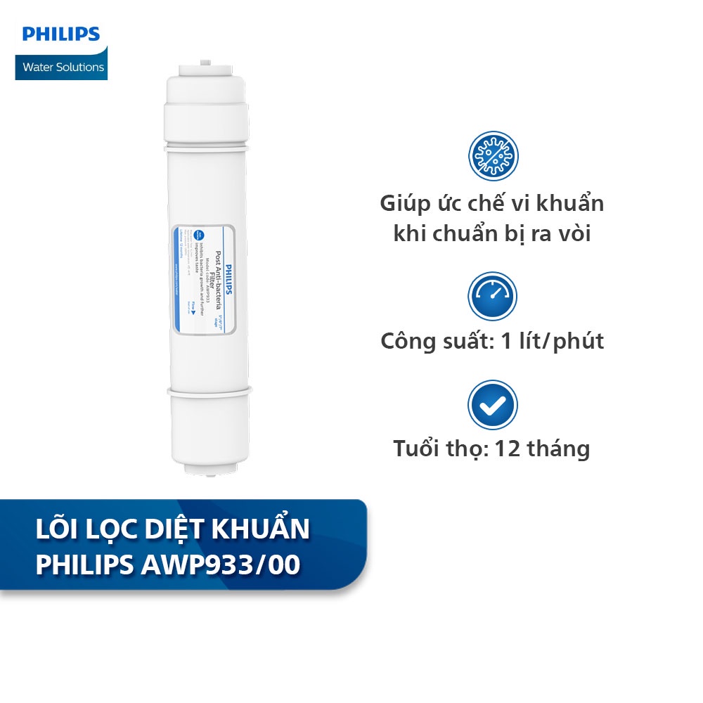 Bộ lõi lọc thay thế cho máy lọc nước NÓNG/LẠNH RO Philips ADD8980 - Combo 12 tháng