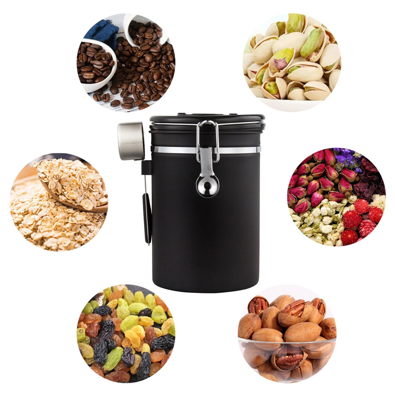 2pcs Coffee Canister Kitchen Dry Food Storage Container Airtight 1800ml