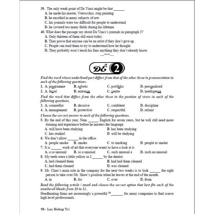 Sách - Giới thiệu bộ đề thi môn tiếng anh tốt nghiệp THPT (theo chương trình GDPT mới - áp dụng từ năm 2025) - HA