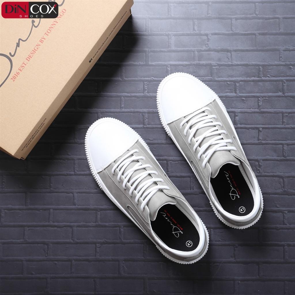 Giày Sneaker Da Nam DINCOX D07 Tinh Tế Hiện Đại Grey/White