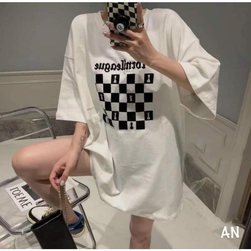 Rẻ Vô Địch Áo thun cotton tay lỡ unisex - ÁO BÀN CỜ TAY LỠ - mẫu hot 2022