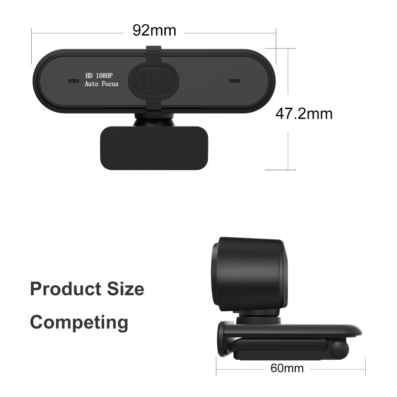 Webcam HXSJ S6 Auto Focus Góc  Rộng 1080P - hàng nhập khẩu