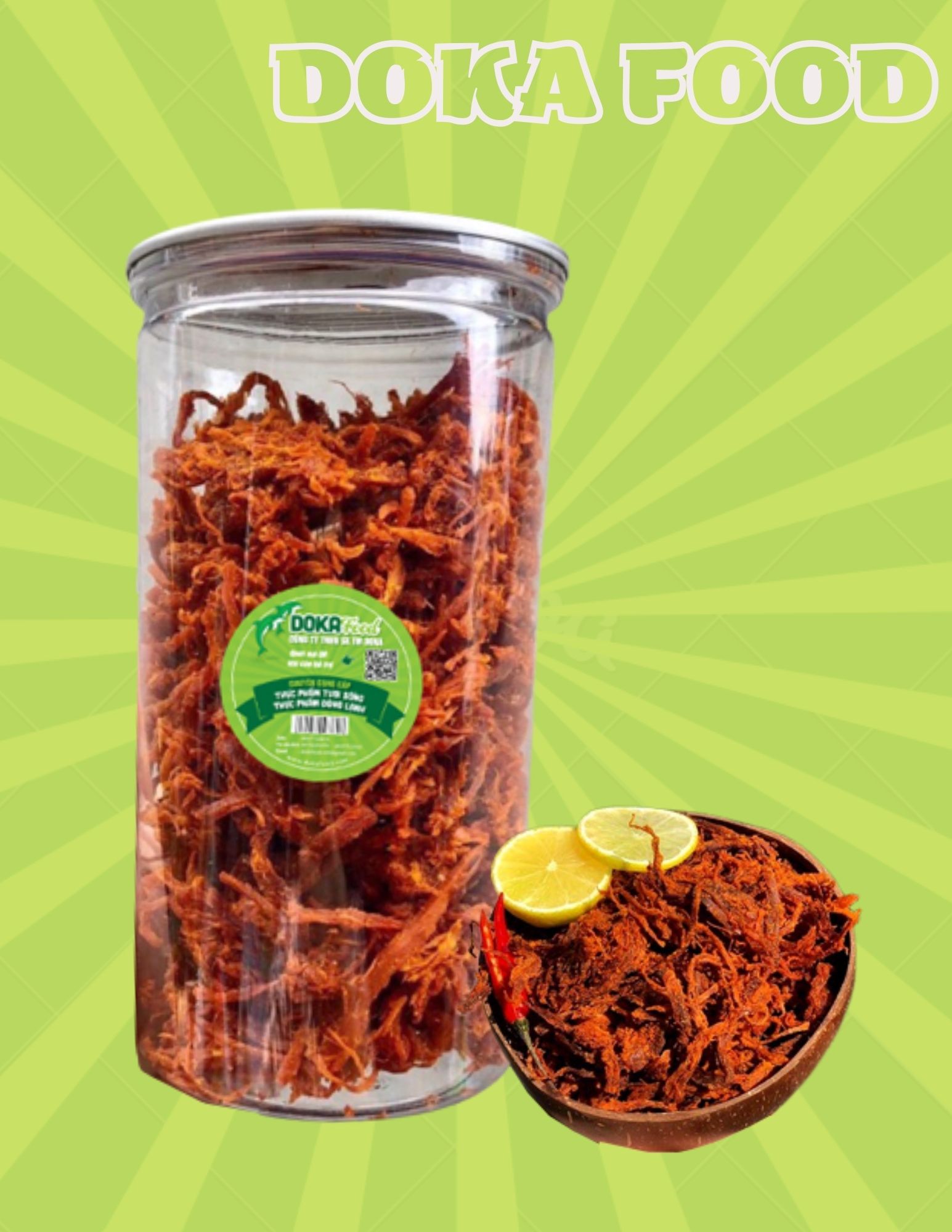 Khô Bò Hũ 300G LOẠI NGON NHẤT THỊ TRƯỜNG, Khô Bò Xé Sợi Mềm, Khô Bò Xé Ăn Liền, Nguồn Nguyên Liệu Từ Thịt Bò Tươi Thương Hiệu Doka Food