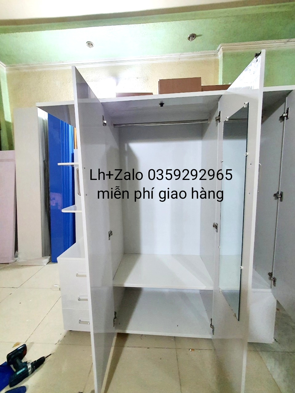 Tủ nhựa đài Loan 3 cánh 1 kệ