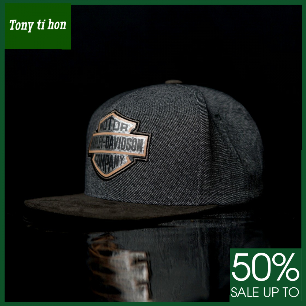 Tony tí hon - Nón lưỡi trai Snapback xám đen logo cánh đại bàng vàng kim thời trang nam nữ cao cấp