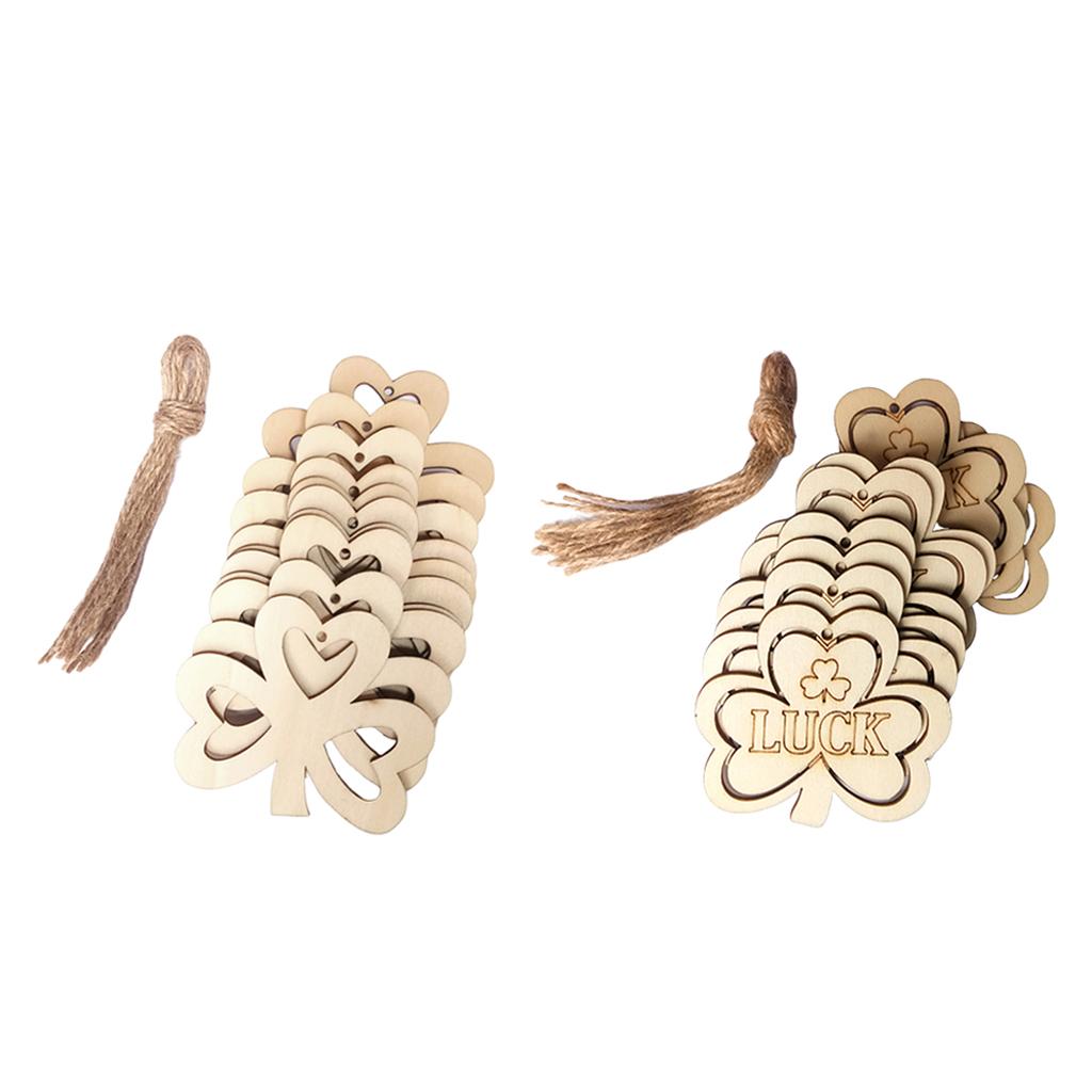 20x Hollow Wood   Slice Pieces Hanging Pendant DIY Party Home Ornaments