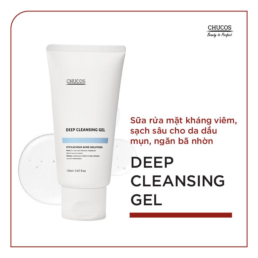 GEL rửa mặt dịu nhẹ dành cho da mụn CHUCOS DEEP CLEANSING GEL (150ml)