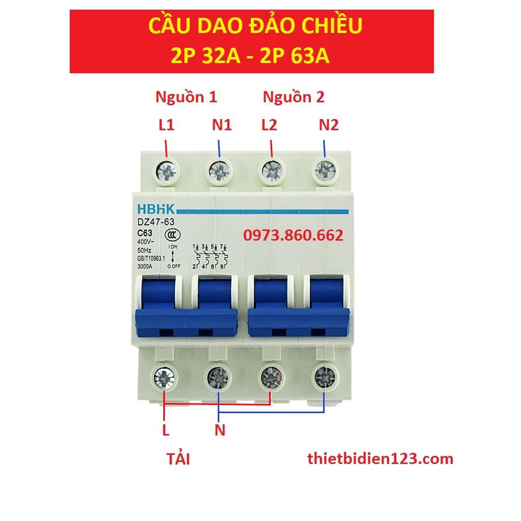 Cầu dao đảo chiều dạng Aptomat 2P 32A - 2P 63A