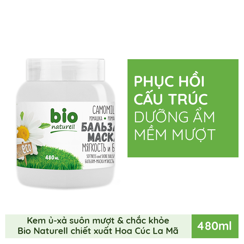 Kem ủ-xả Bio Naturell suôn mượt &amp; chắc khỏe chiết xuất hoa cúc La Mã 480ml